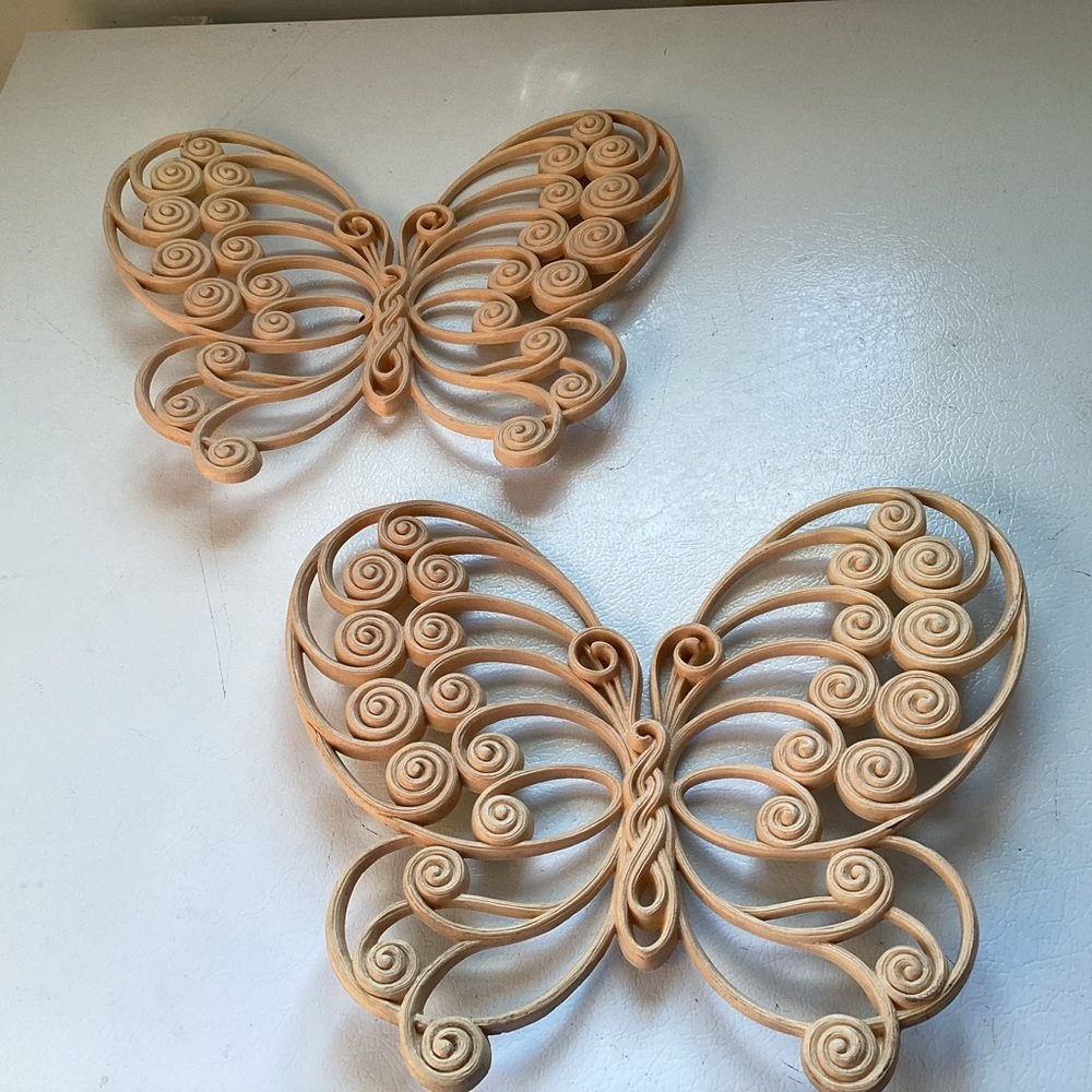 Burwood Tan Vintage Butterfly Wall Decor Set Large